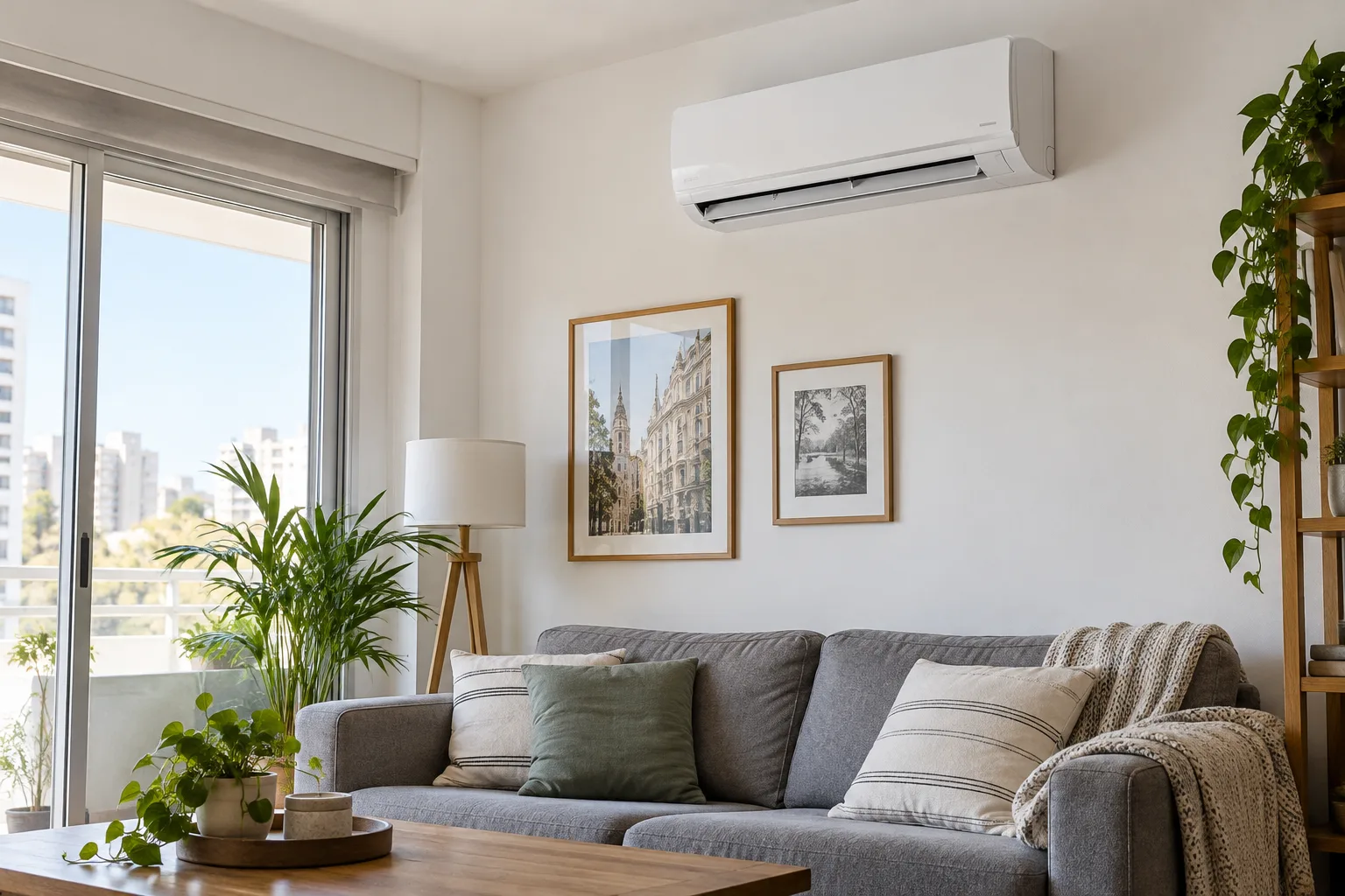 Aire acondicionado split instalado en un hogar